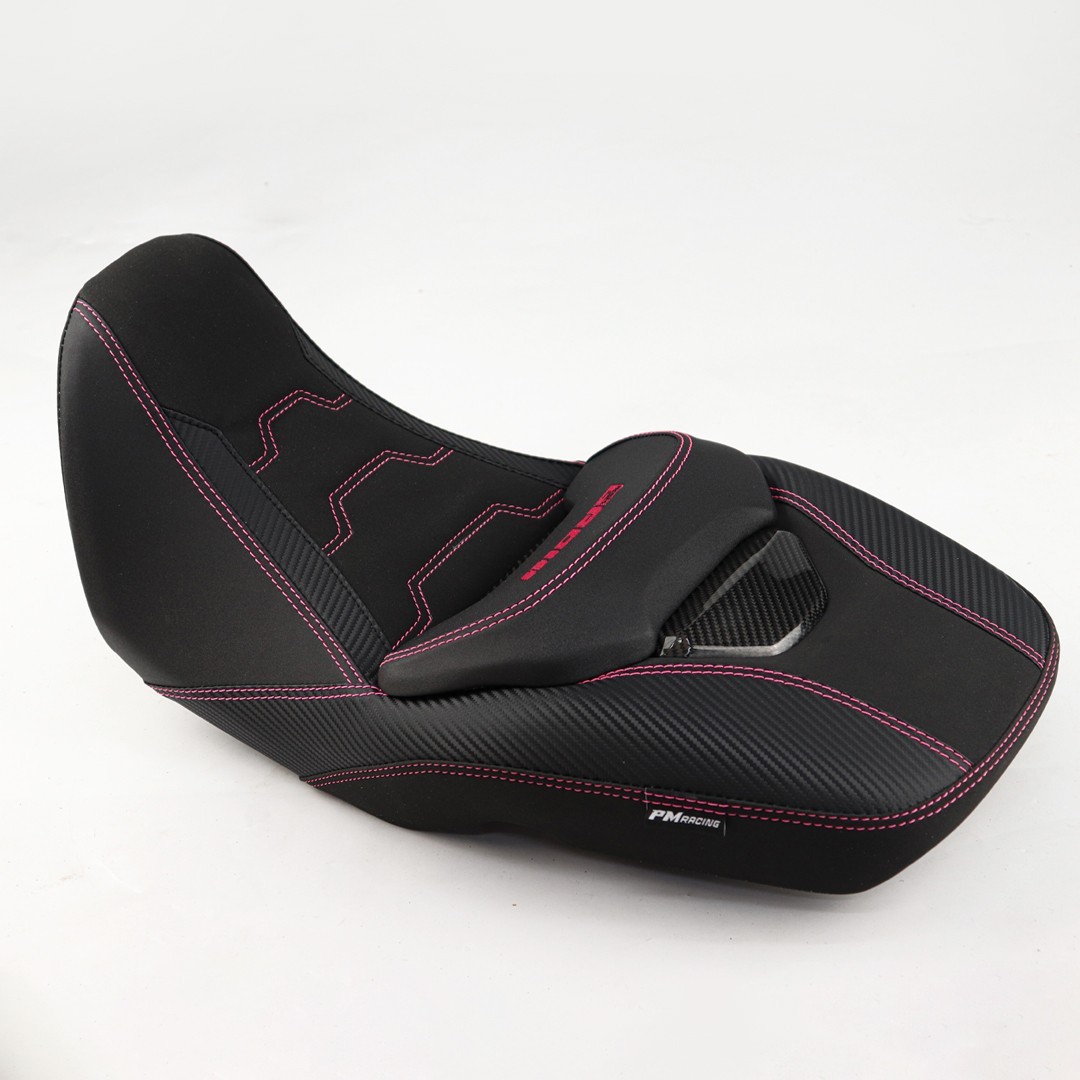 FIT HONDA NEW GROM 125 2021-2026 REPLACEMENT DUAL CARBON SEAT PAD STITCH PINK