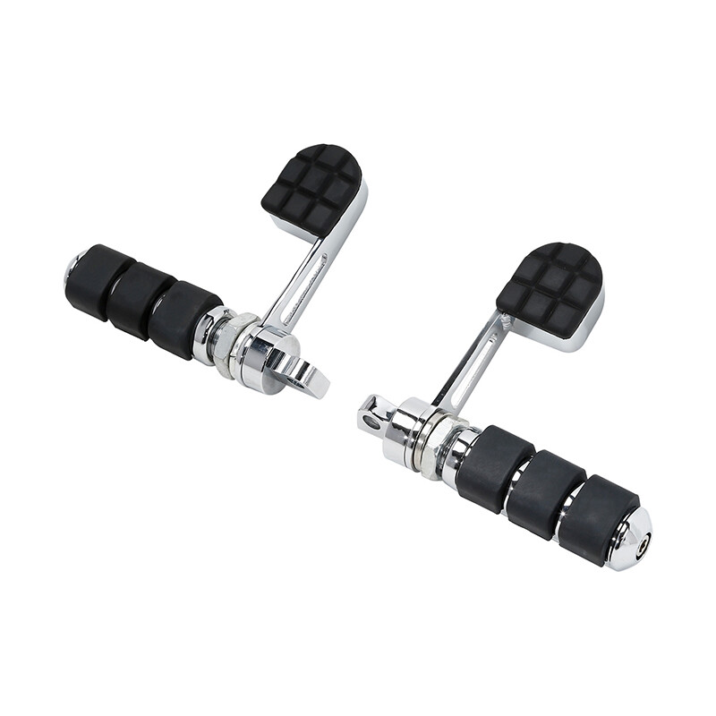 Anti Vibration Chrome Stirrup Heel Foot Rest Pegs For Harley Softail Fatboy TCMT
