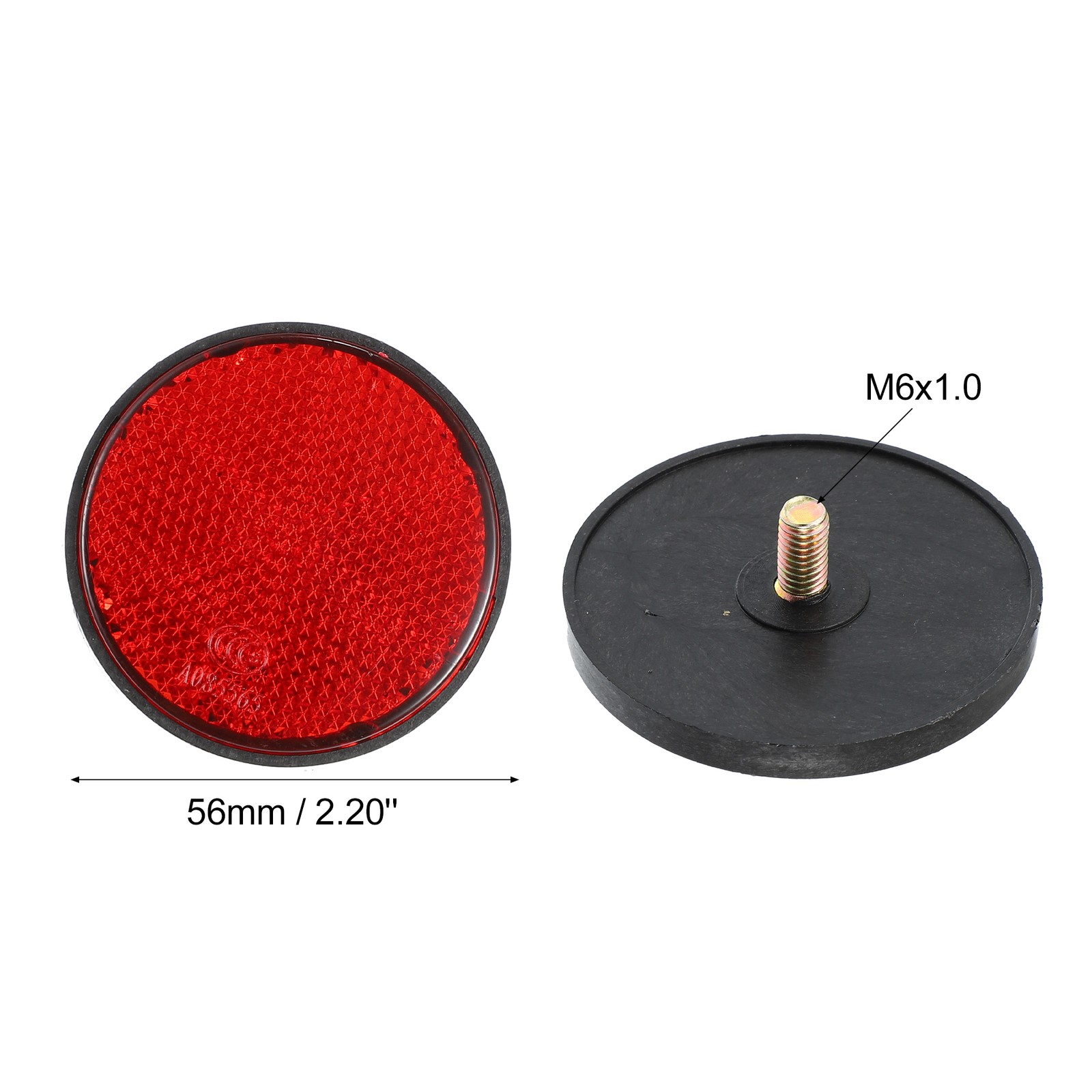 Universal Motorcycle M6 x 1.0 Red Screw Reflective Warning Reflector Pack of 4