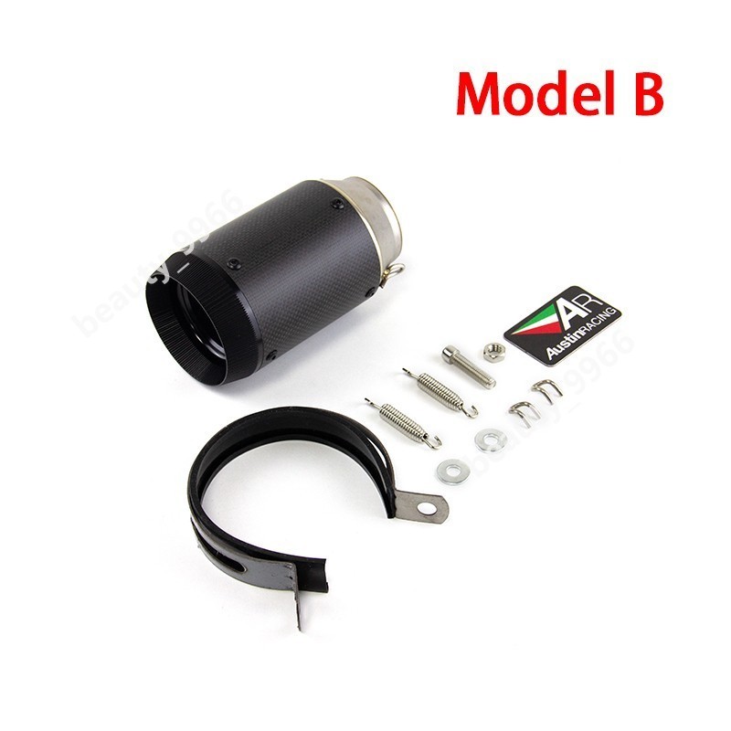 2″ Motorcycle Exhaust Tip Slip on 51mm Universal Muffler Pipe Short 160mm Carbon