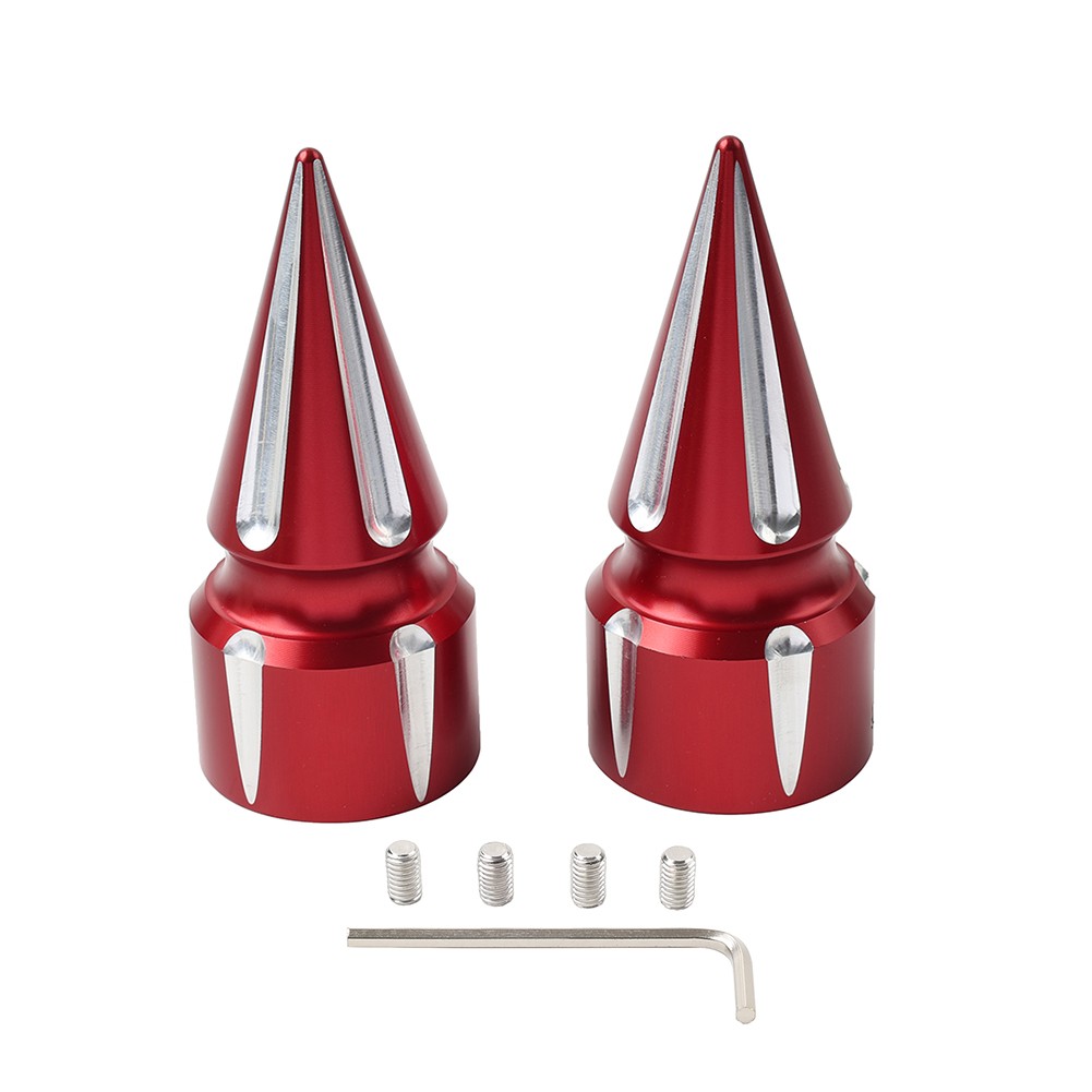 Front Axle Cap Nut Cover 3.6″ Inch Red For Harley Softail 07+ Dyna 08+ Street