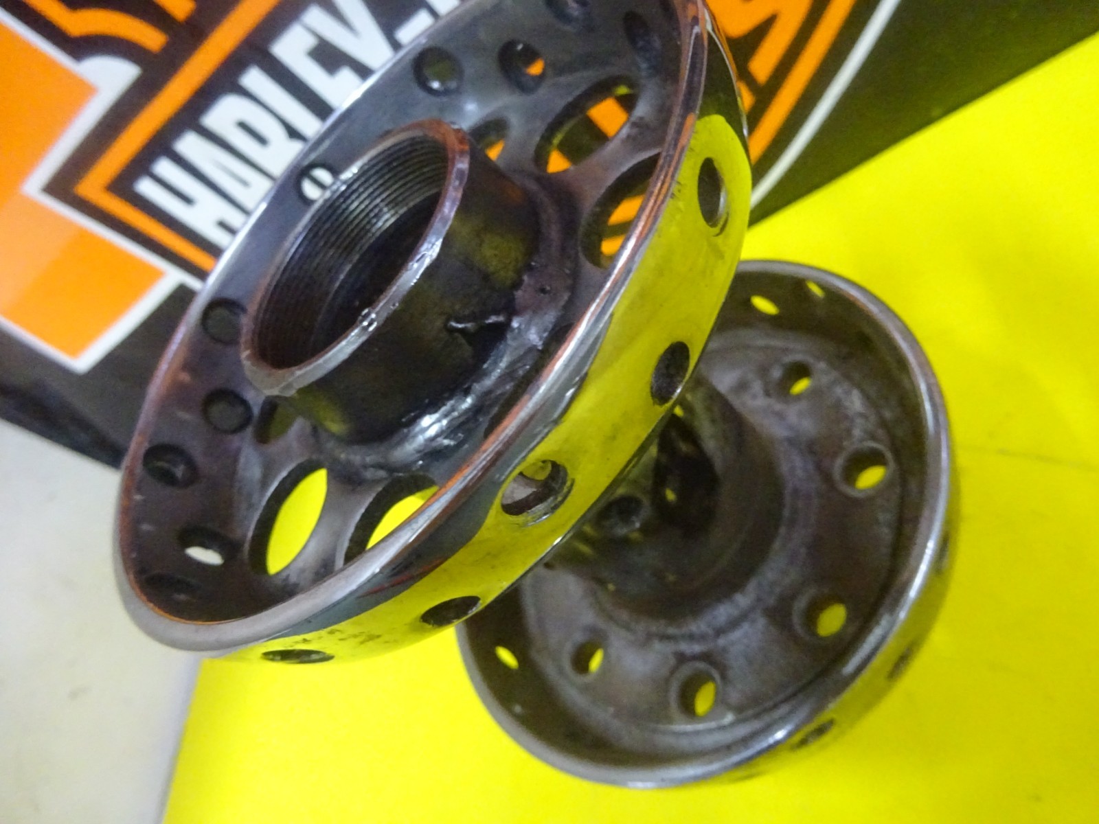 HARLEY IRONHEAD SPORTSTER’S CHOICE OF USED CHROME BARE REAR HUB