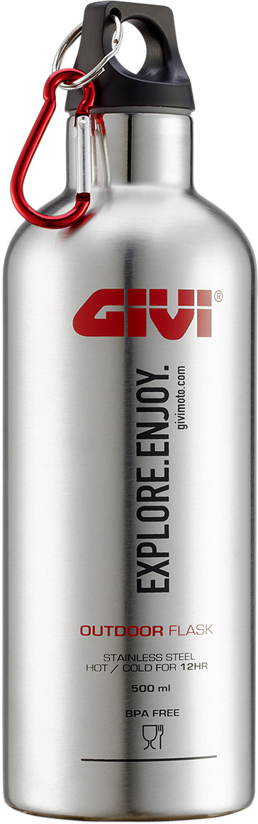 Givi STF500S Stainless Steel Thermal Flask 500ml 12hr Hot Cold Universal