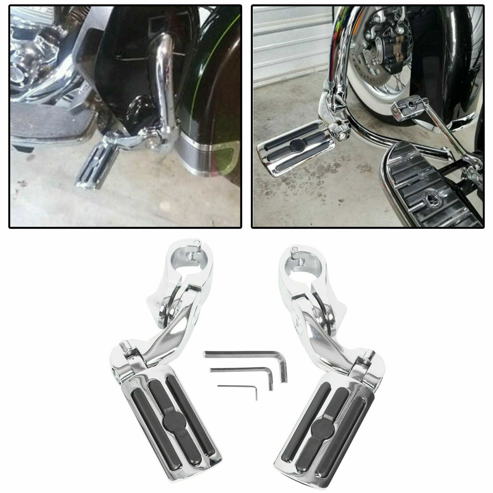 Fit Harley Davidson Touring Road King Street Glide 1.25″ Highway Foot Pegs Pedal