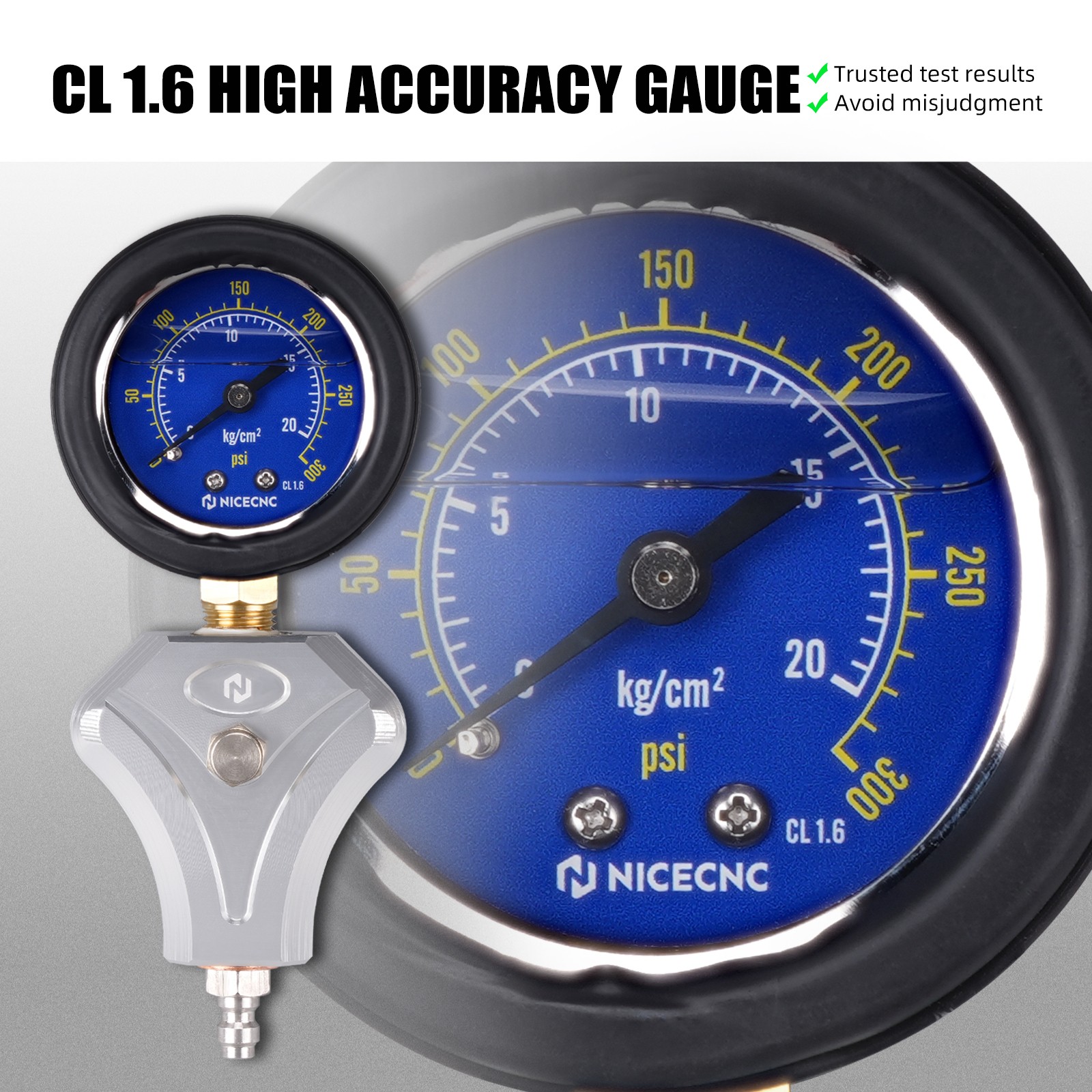 NICECNC Engine Cylinder Compression Gauge Tester for 2-stroke/4-stroke engines