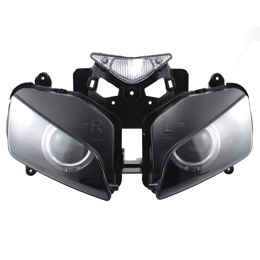 Fully Headlight Assembly HID Projector Amber Angel Eye for Honda CBR1000RR 04-07
