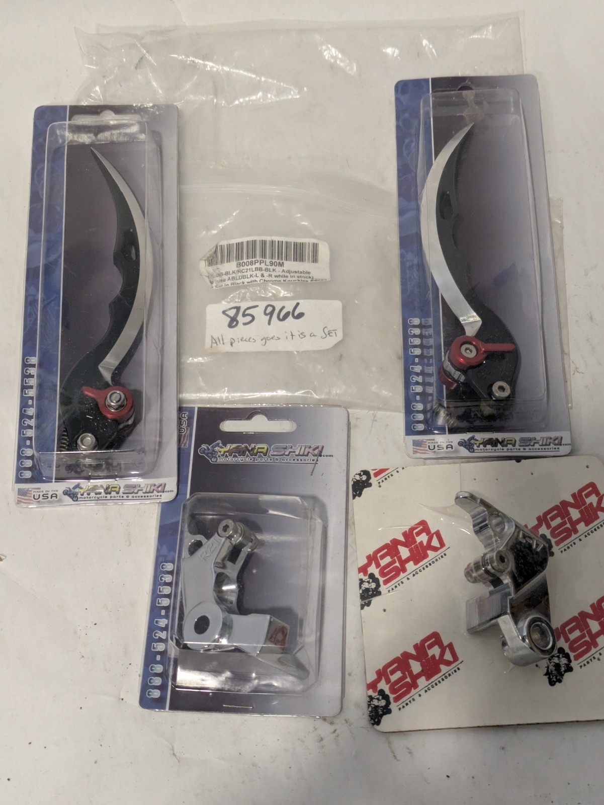 Yana Shiki Adjustable Blade Lever Set Black Chrome Knuckles ABLDBLK L R RC21 LC1