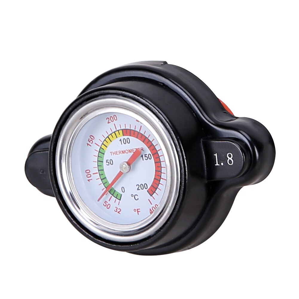 2X High Pressure Radiator Cap with Temperature Gauge 1.8 Bar Digital Indication