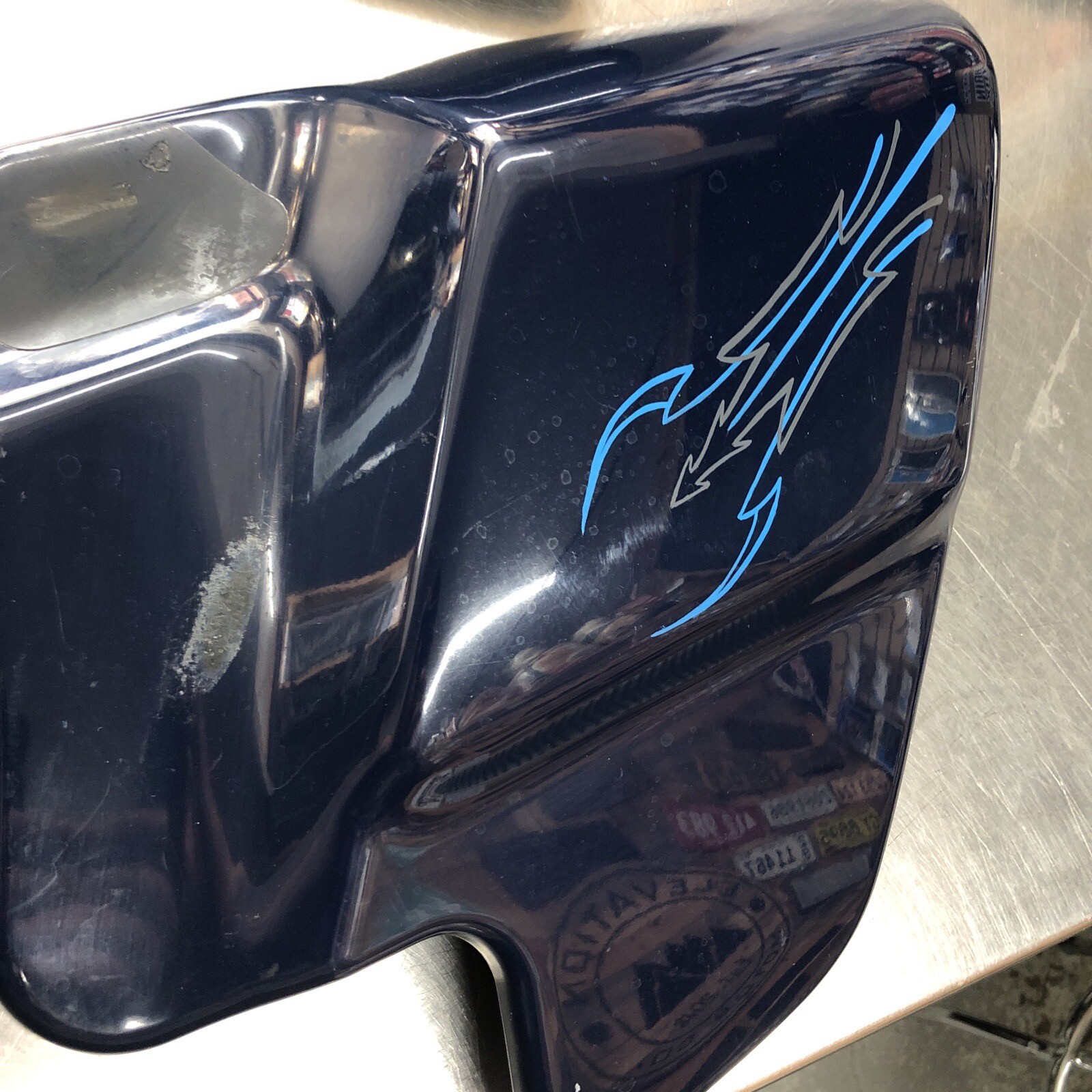 2001 Harley Davidson FLH Side Covers Pair Blue 66619-97A & 66670-97A