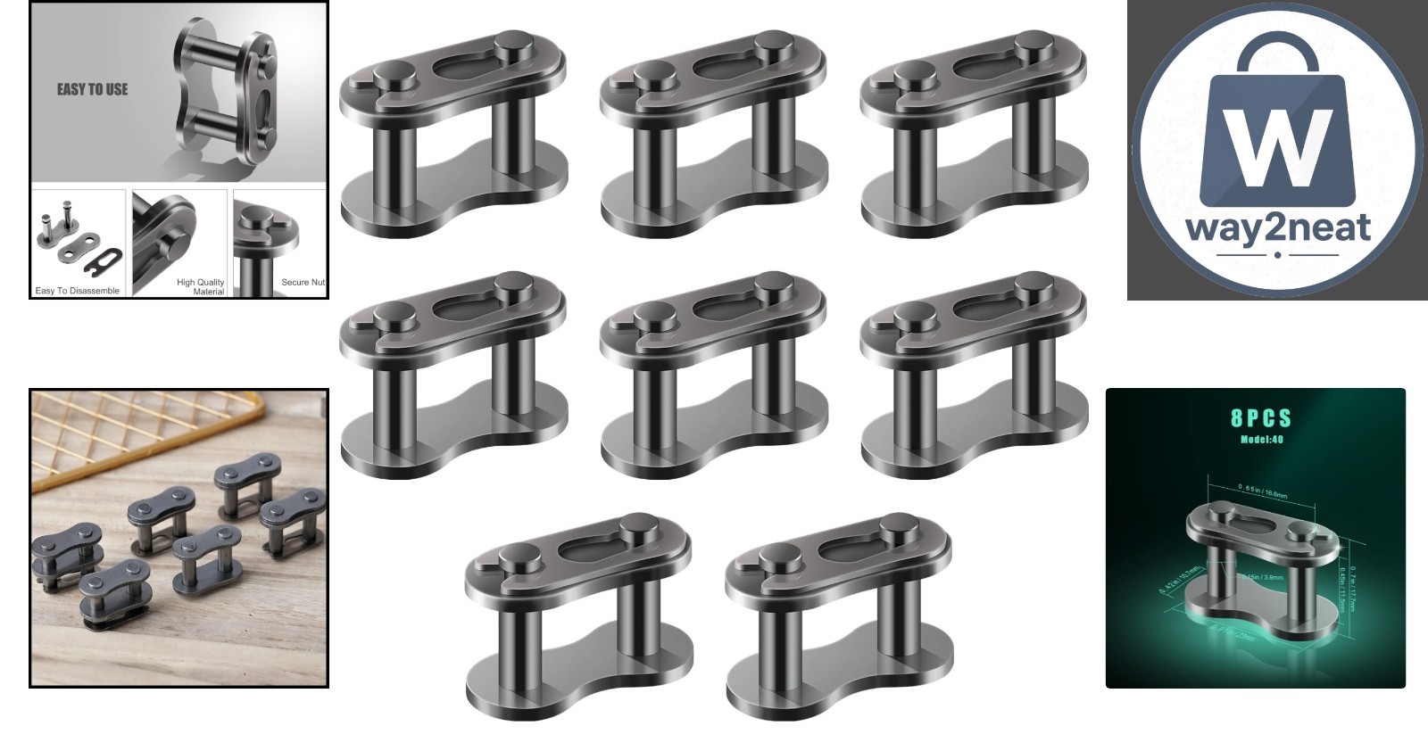 Racing-Grade 8pcs Chain Master Links – Alloy Steel & Easy Install Design