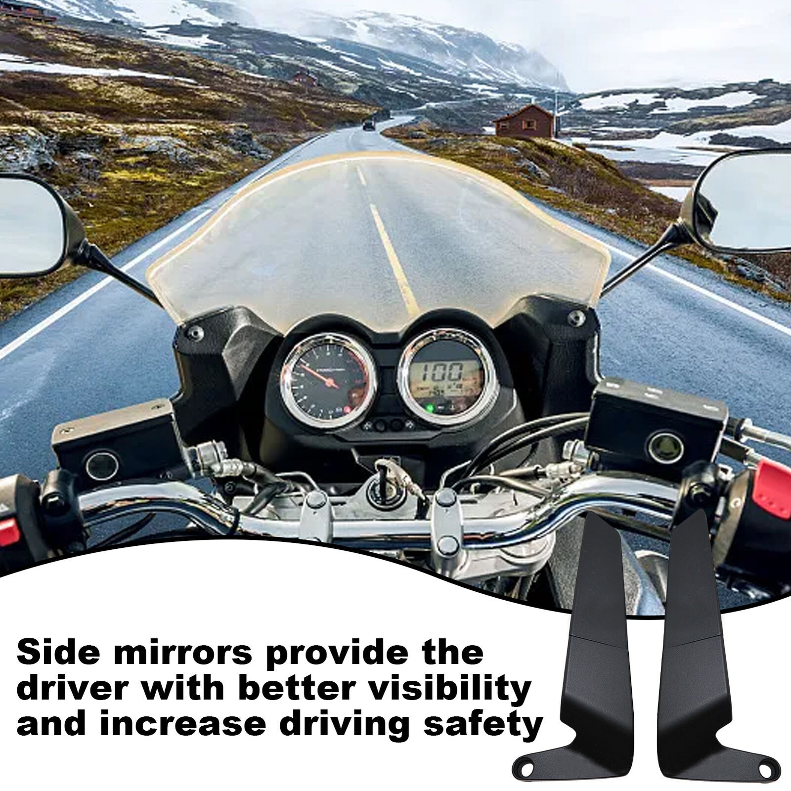 Universal Motorcycle Rearview Wind Wing Mirrors 8mm/10mm for Suzuki DRZ400 400SM