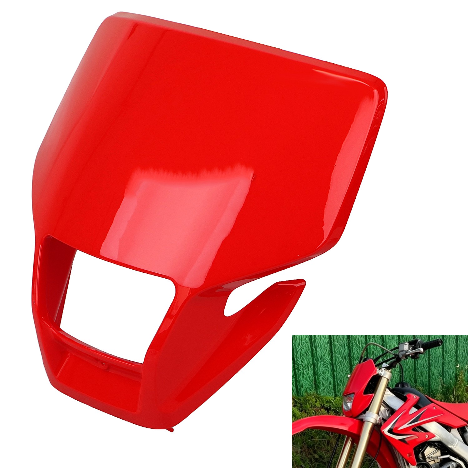 Red ABS Plastic Front Headlight Cover Shroud Visor Plate For Honda CRF450X 05-07