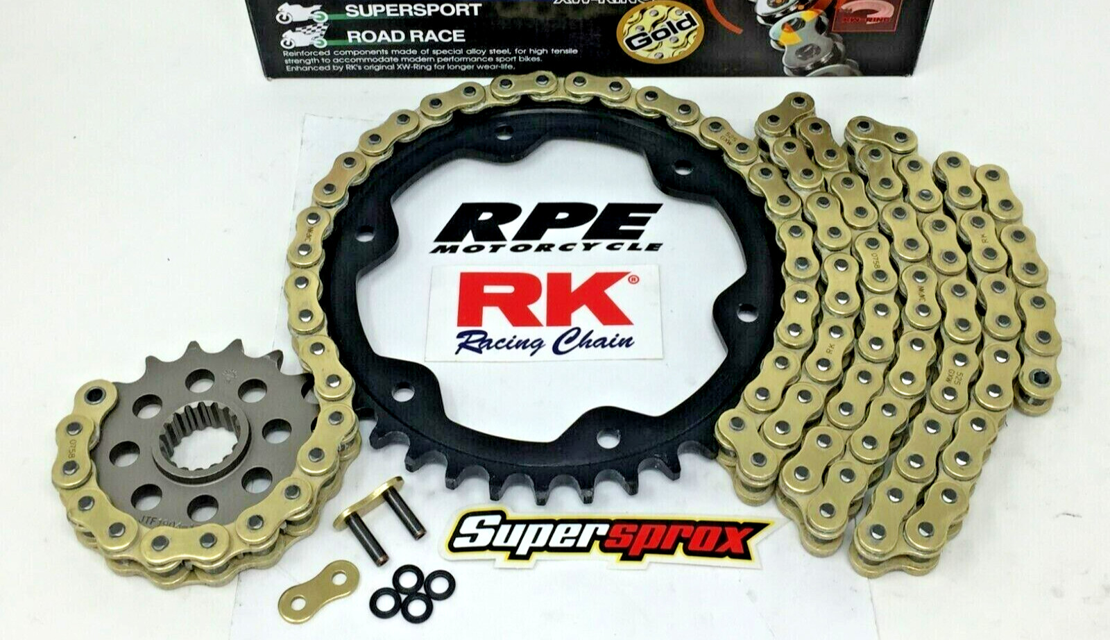 2014-2023 KTM 1290 Superduke R RK ZXW 525 Gold OEM 17/38 Chain and Sprockets Kit