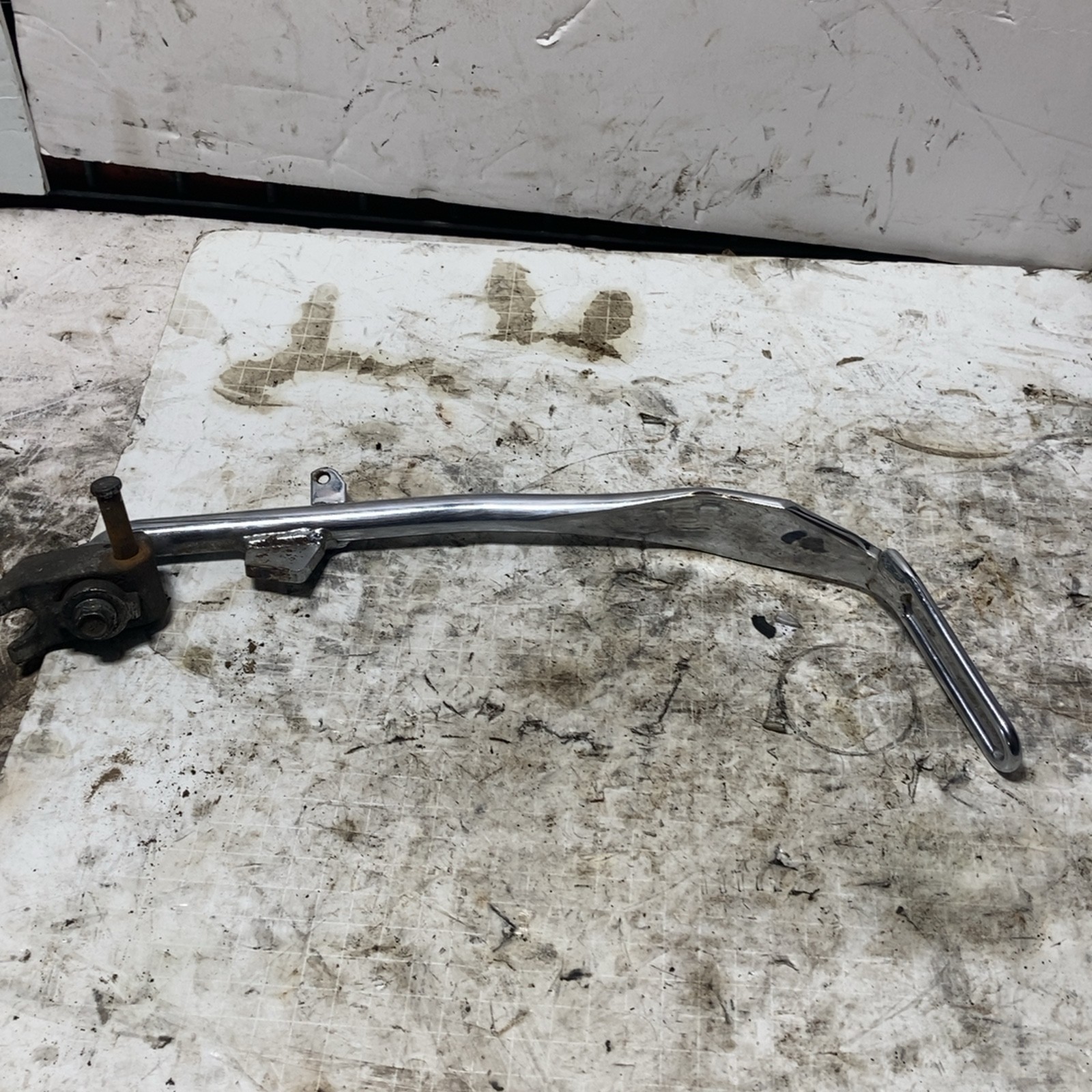 99-16? Harley Dyna Super Glide OEM Kickstand Jiffy Stand Leg Support Chrome