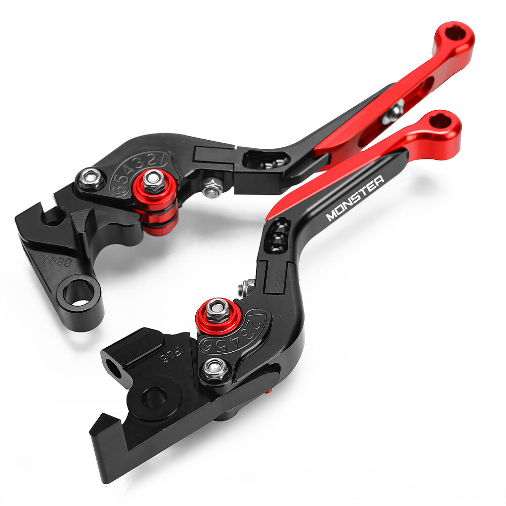 Folding Extendable Brake Clutch Levers For DUCATI MONSTER 766/797/821/1200 Red