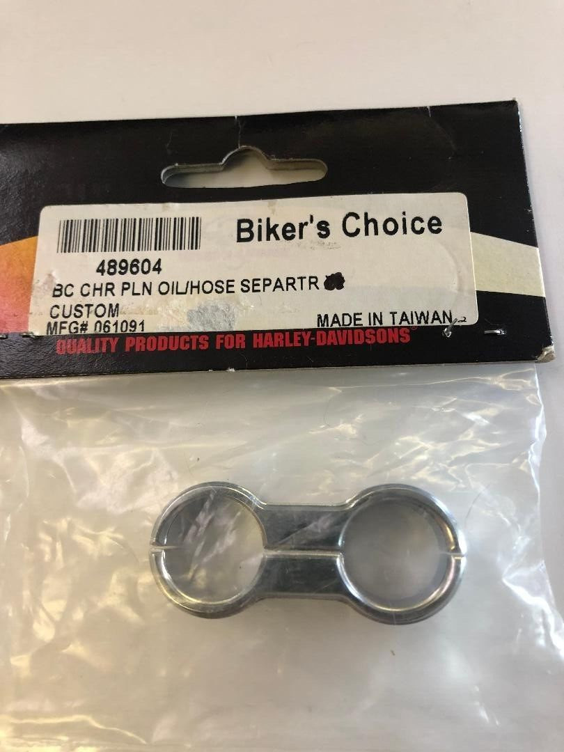 NOS Biker’s Choice 2-Line Oil Hose Separator 5/16 in, 3/8″ Chrome Harley 489604