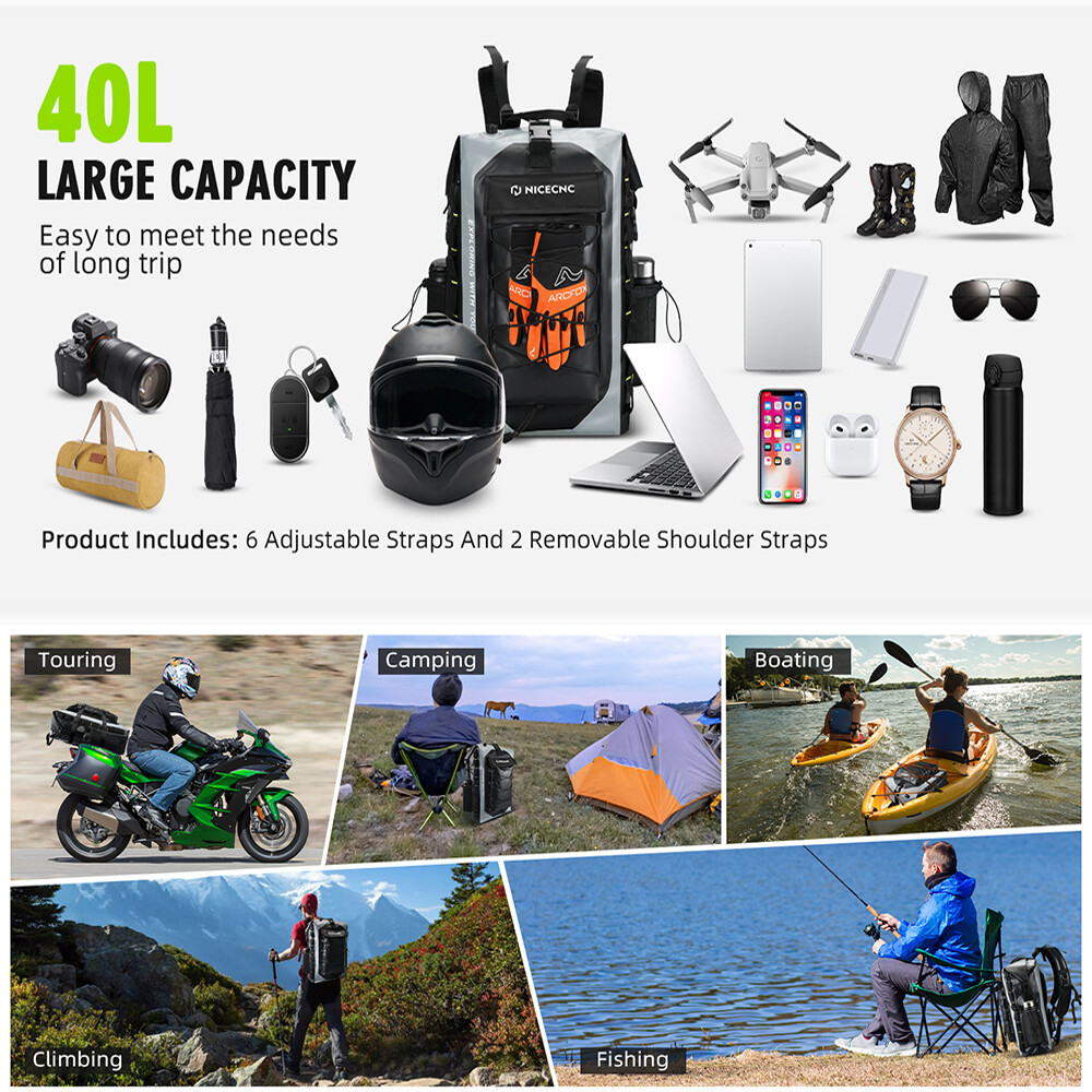 Waterproof Motorcycle Huge Bag Sissy Bar Helmet Roll Luggage For Harley Softail