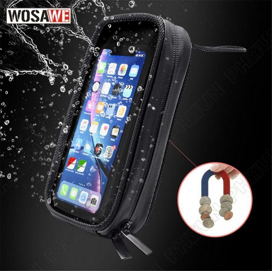 Motorcycle Magnetic Fuel Tank Bag Sport bike Cell Phone Holder Pouch Case USA