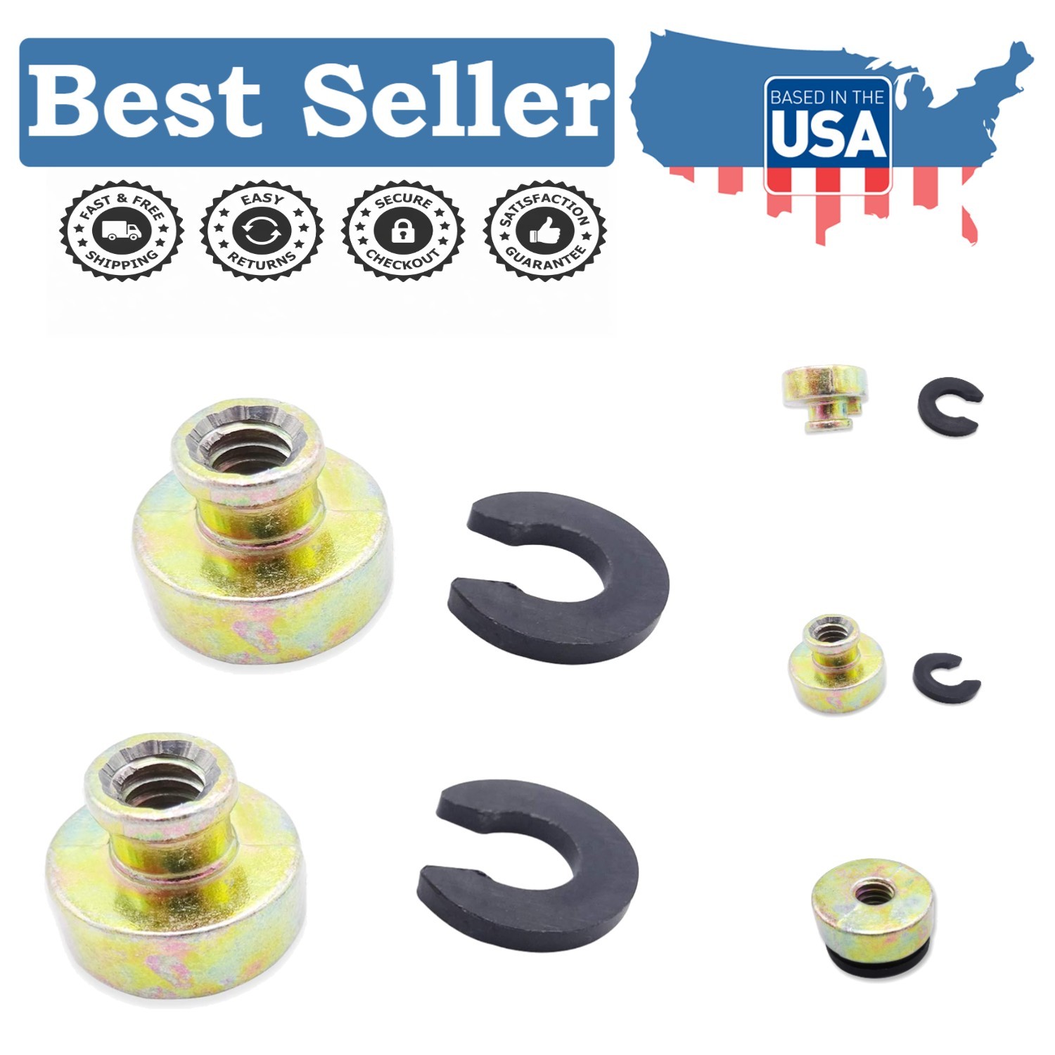 2-Piece Zinc Alloy Seat Bolt Nut Base for Harley Davidson Touring & Softail