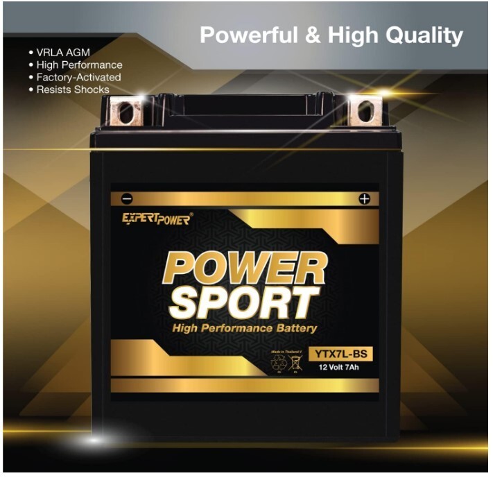 ExpertPower YTX7L-BS Battery Replaces Honda NX250 CMX250C Rebel CB250 Nighthawk