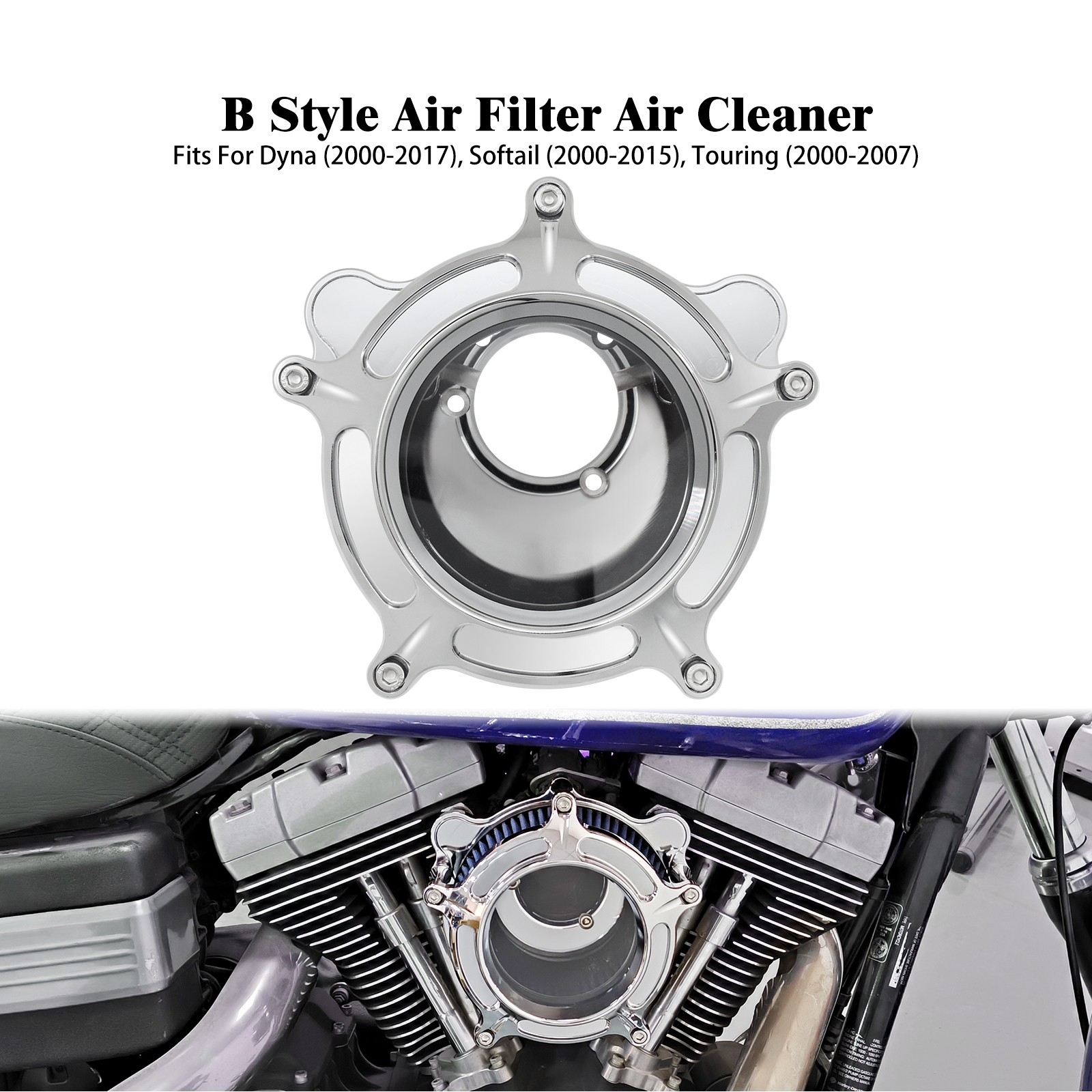 Clear Air Cleaner Intake Filter Fit For Harley Dyna Wide Glide Softail Fat Boy