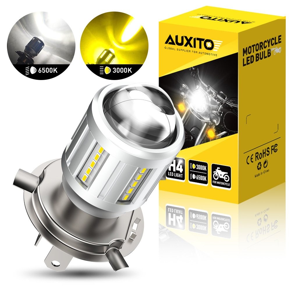 AUXITO H4 9003 HB2 LED Bulb High/Low Beam White Motorcycle Headlight Bi-colors