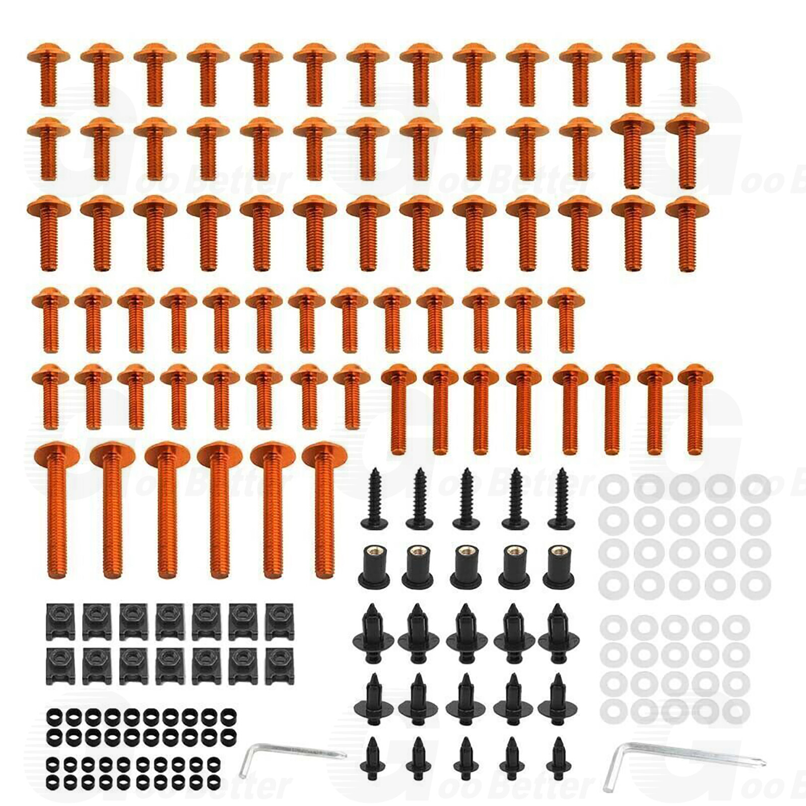 195Pcs Motorcycle Complete Fairing Bolt Screws Kit For Kawasaki Honda M4 M5 M6