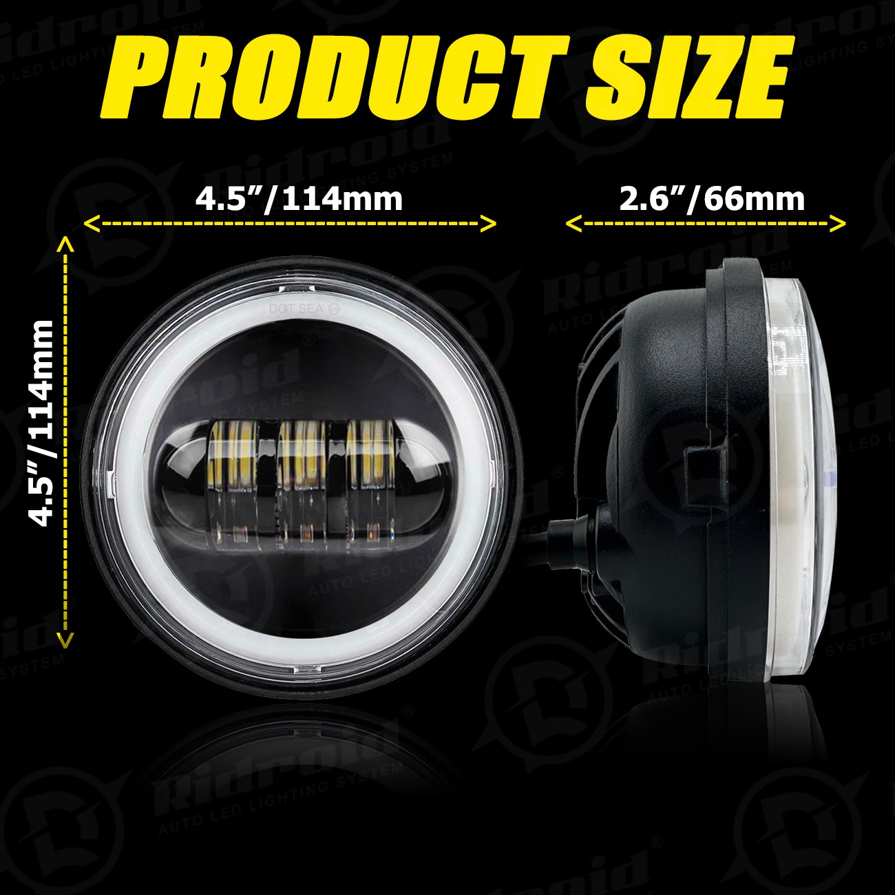 7” inch LED Halo Headlight DRL & 4.5” Fog Passing Lights For Harley Davidson