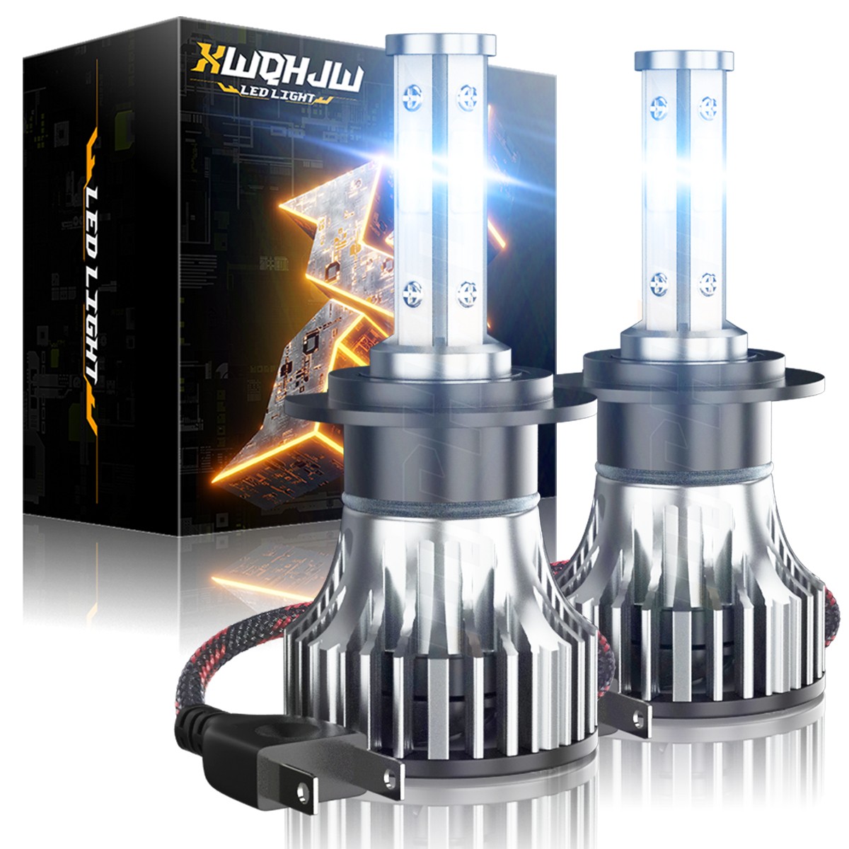 XWQHJW H7 Car Motorcycle LED Conversion Headlight Hi/Lo Beam Bulbs 6500K White