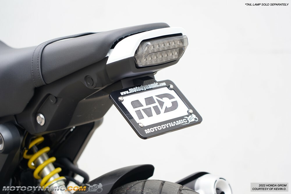 Fender Eliminator Kit Plate Holder + LED License Light Fits 2022-2023 Honda Grom
