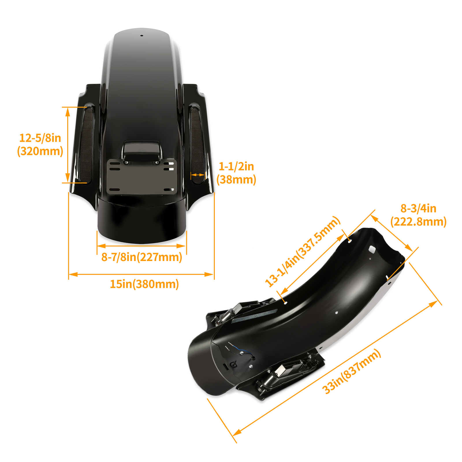 LED Rear Fender System For Harley CVO Style Touring Electra Road Glide 2009-2013