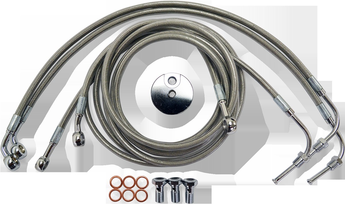 LA Choppers LA-8050B13 Brake Lines for 2012-2014 FLTR ABS Stainless Steel