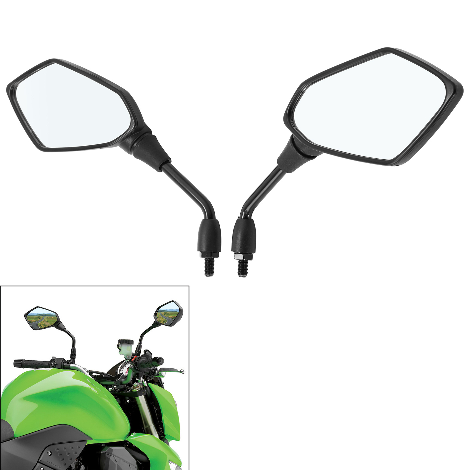 Rearview Side Mirrors Fit For Kawasaki Z750 2004-2012 2006 07 08 09