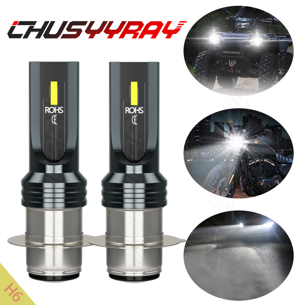 2 X P15D P15D-25-1 H6M 40W Motorcycle Headlight LED Light Bulbs White 6000K 12V