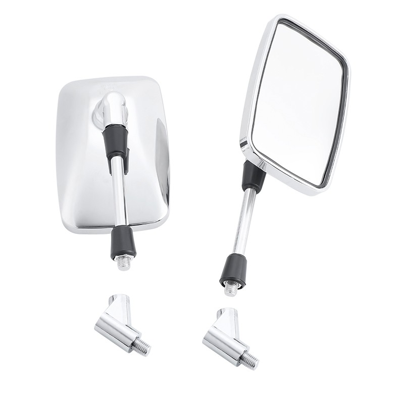 Durable Chrome Motorcycle Mirrors Fit Dyna Honda Yamaha Suzuki Easy Install