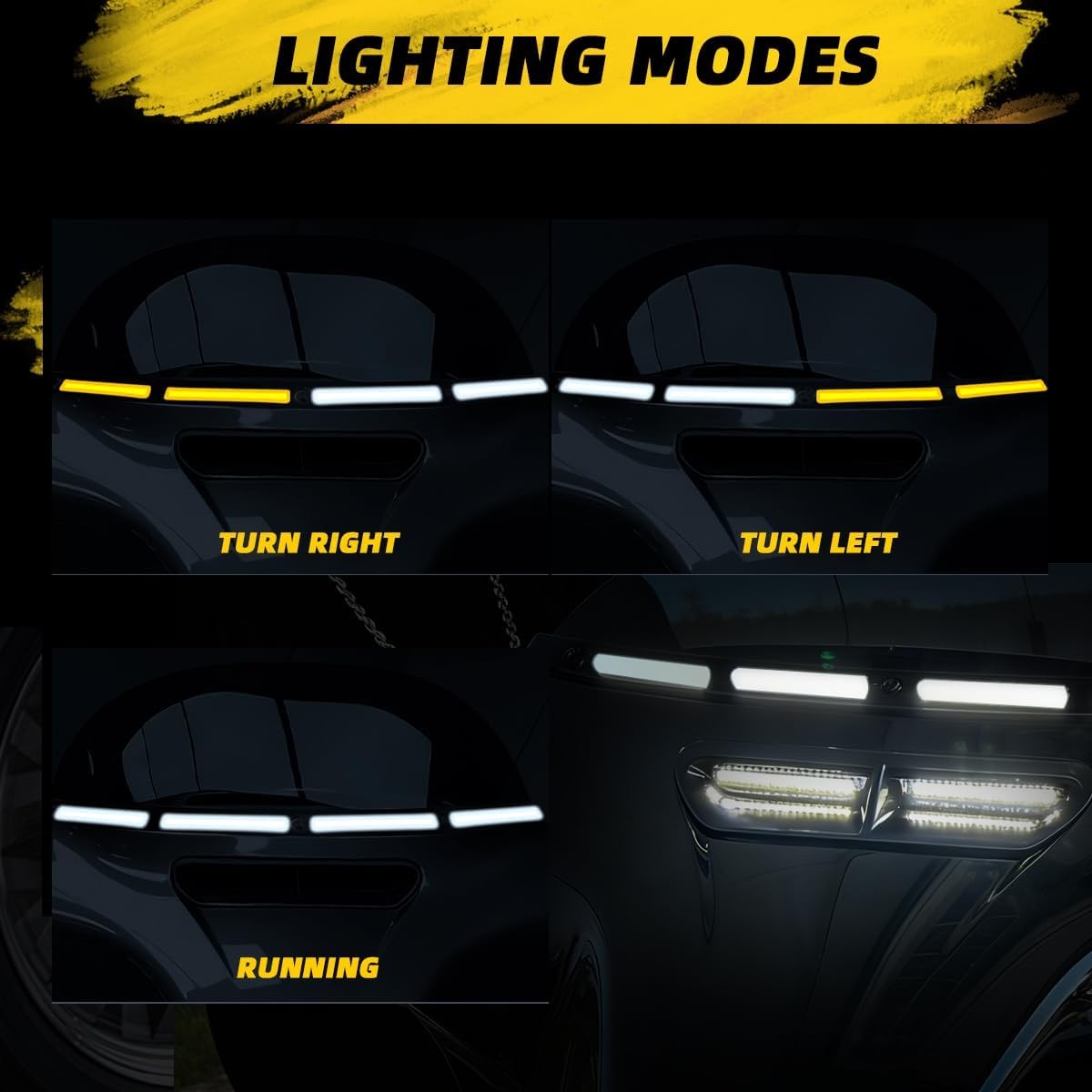 Windshield Trim Batwing Fairing Led Lights TurnSignal for Harley Touring FLHX