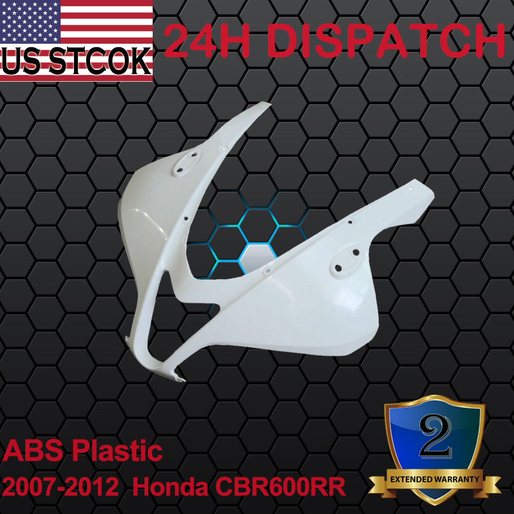 ABS Unpainted Front Upper Head Cowl Nose Fairing For 2007-2012 Honda CBR600RR