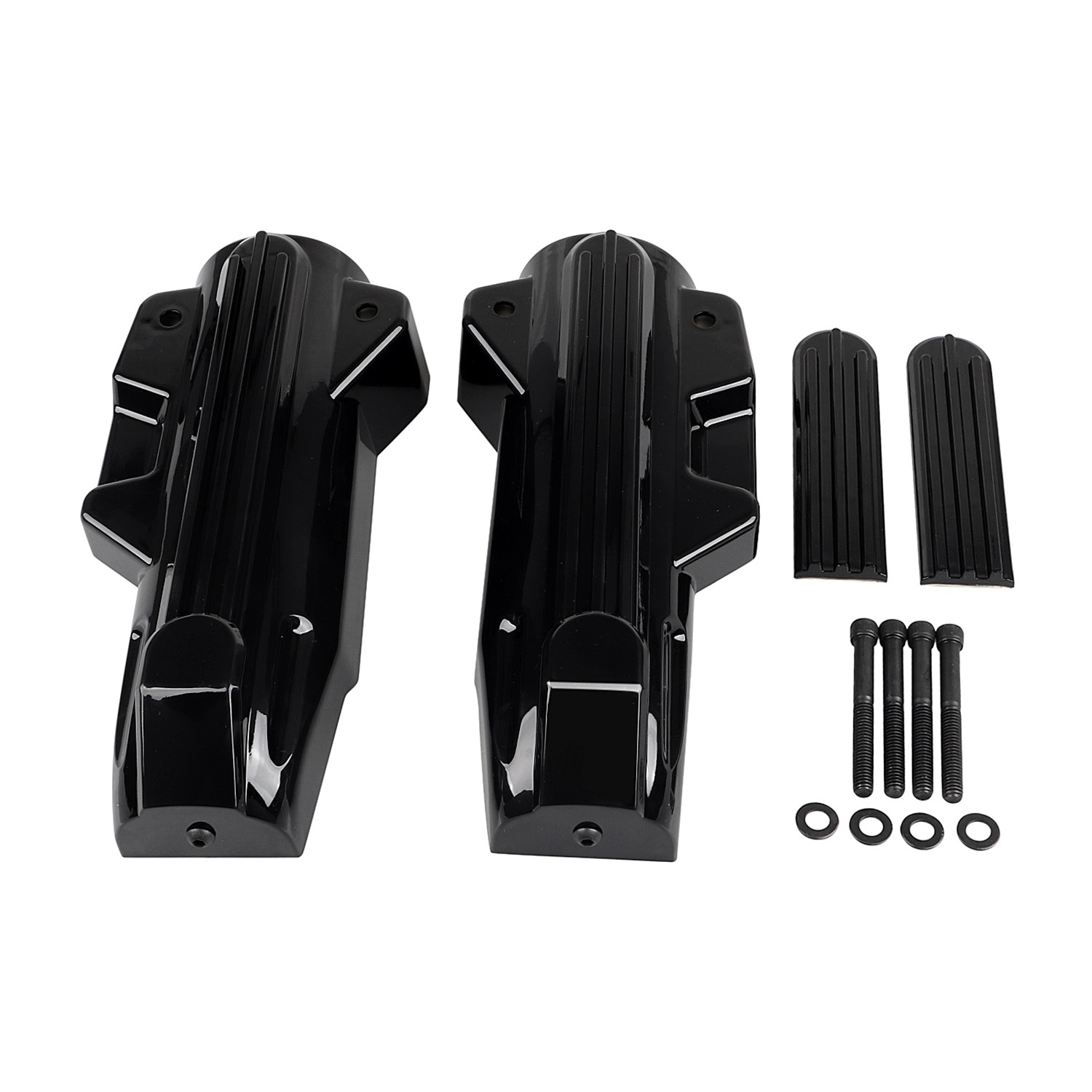 US Black Lower Fork Covers Upper Fork Slider Accent For Harley Road Street Glide