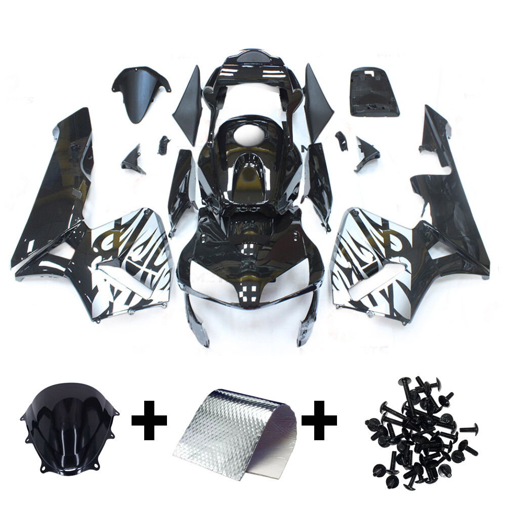 Silver Black Injection Fairing Kit for 2003 2004 Honda CBR600RR F5 ABS Bodywork