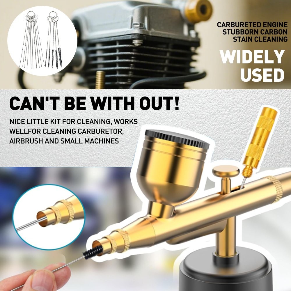 Carburetor Cleaning Brushes Wire Cleaner Tool Kit ATV Motorcycle Small-Engine