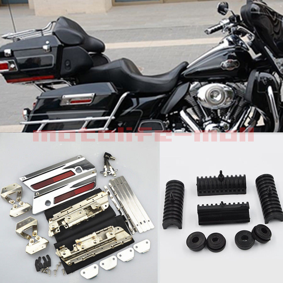 1993-2013 Latch Cover Lids Kit Fit for harley Saddlebags Hardware Touring Road
