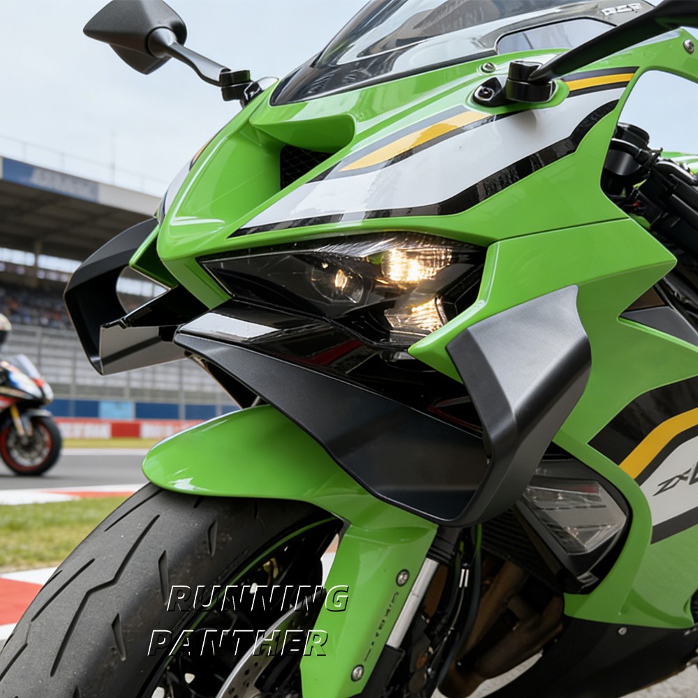 Front Spoiler Lower Lip Wing Aerodynamic For Kawasaki ZX-6R ZX 6R 2024-later