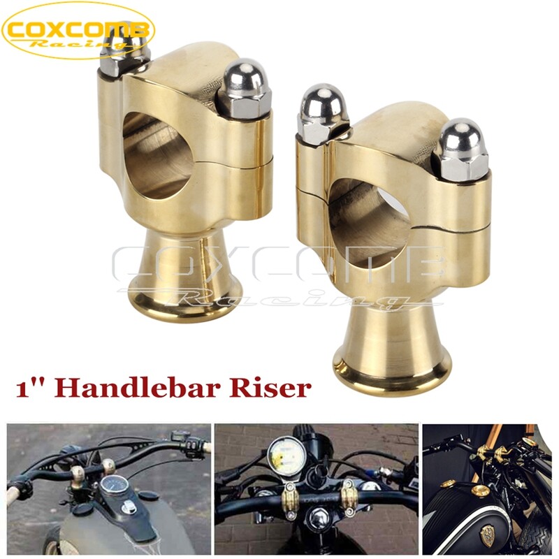 1″ 25mm Handlebar Mount Brass Handlebar Riser For Harley Chopper Sportster Dyna