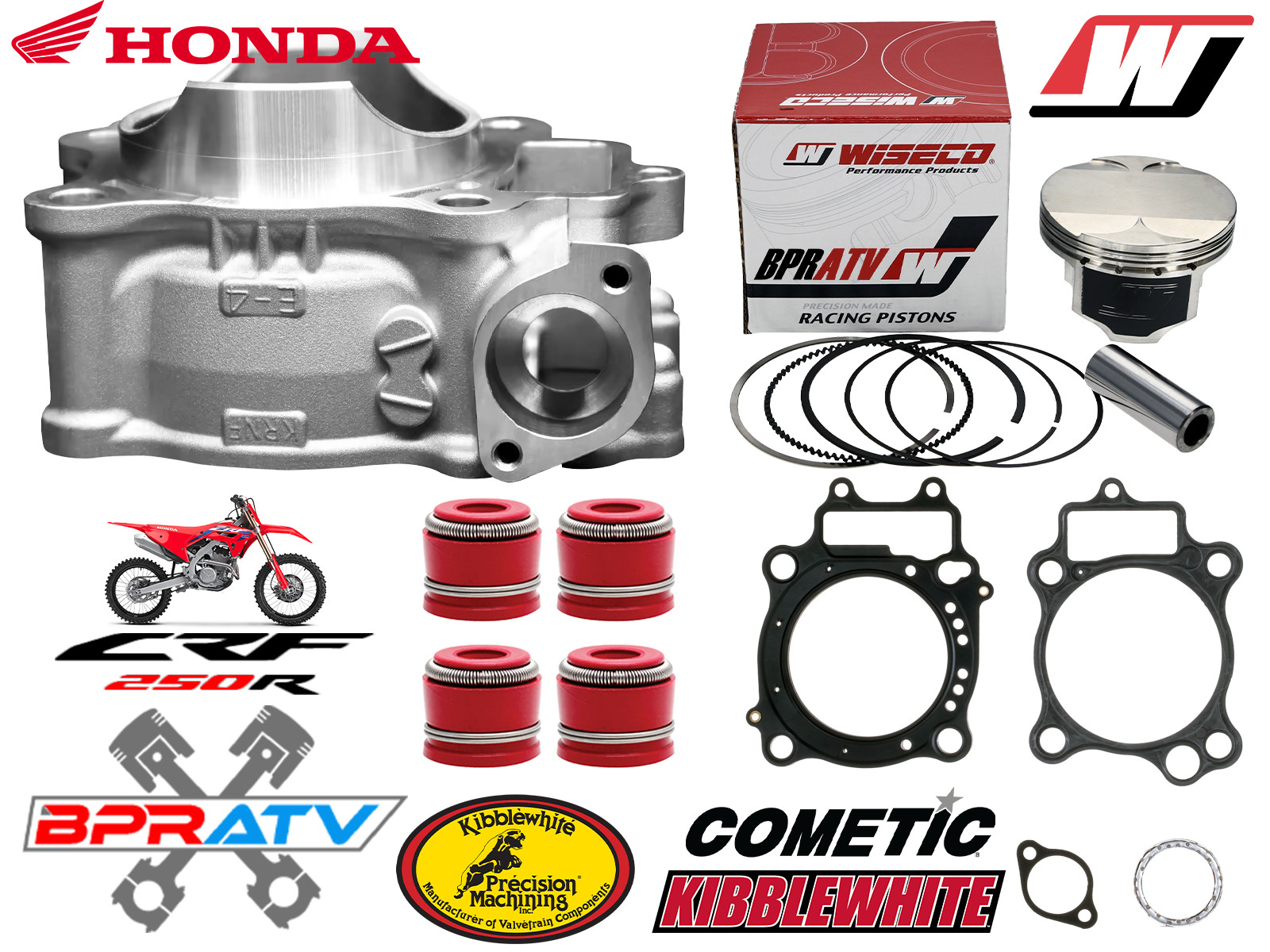 04-07 Honda CRF250R 78mm 12.9 Wiseco Piston Cometic Top End Rebuild Cylinder Kit