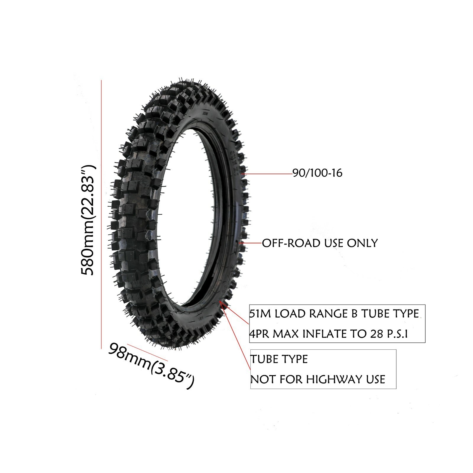 70/100-19 & 90/100-16 Tires Tubes Combo For Off-road TTR125 CRF150 XR100 KX100