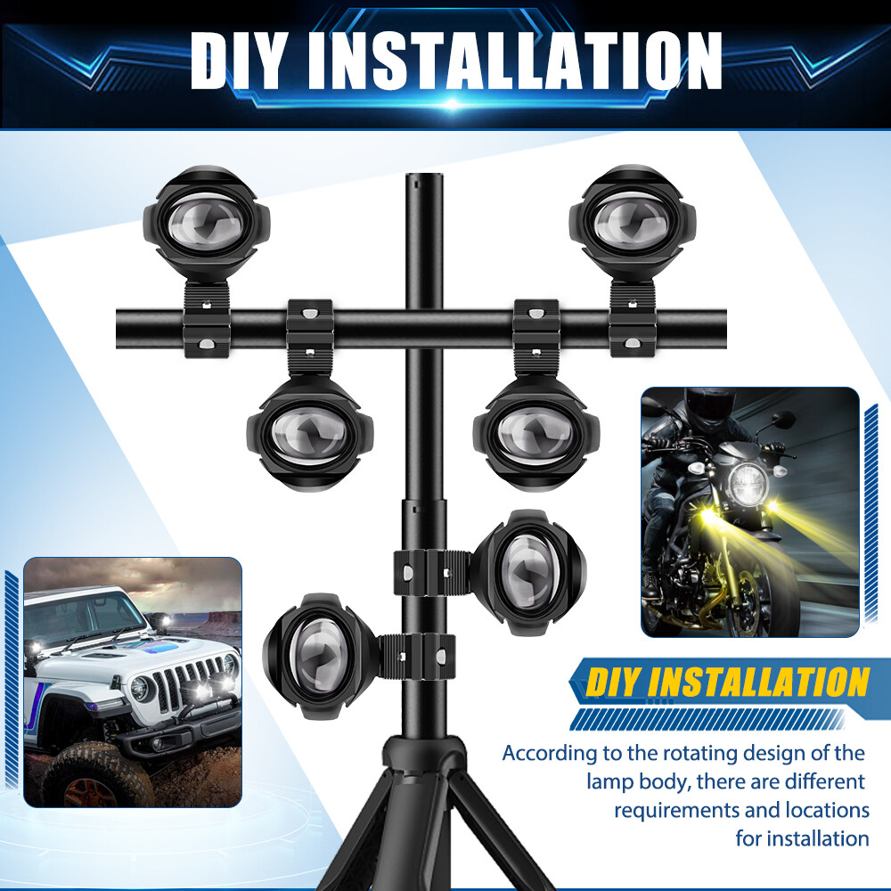 Pair 3” 200W LED Work Lights Driving Fog Pods Offroad Trucks Motorcycle ATV 4WD