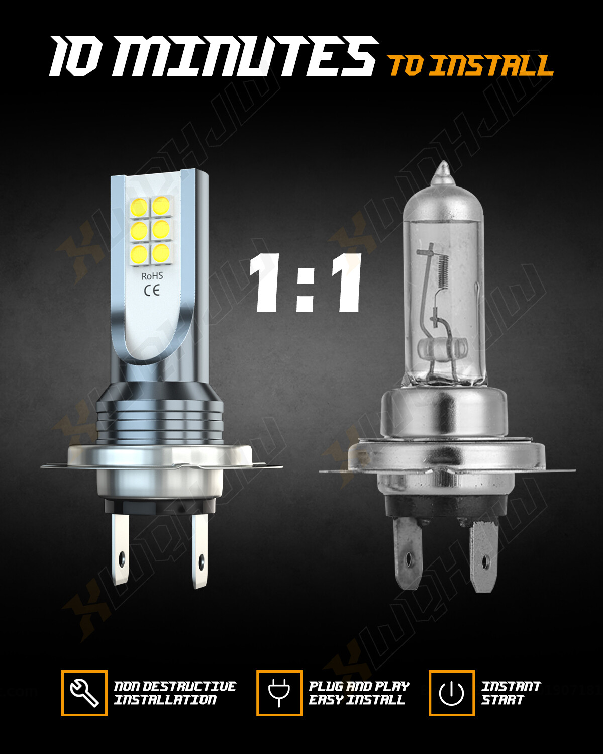 4pcs H7 H9 Combo LED Headlight Bulbs Kit 6000K White For Suzuki High Low Beam
