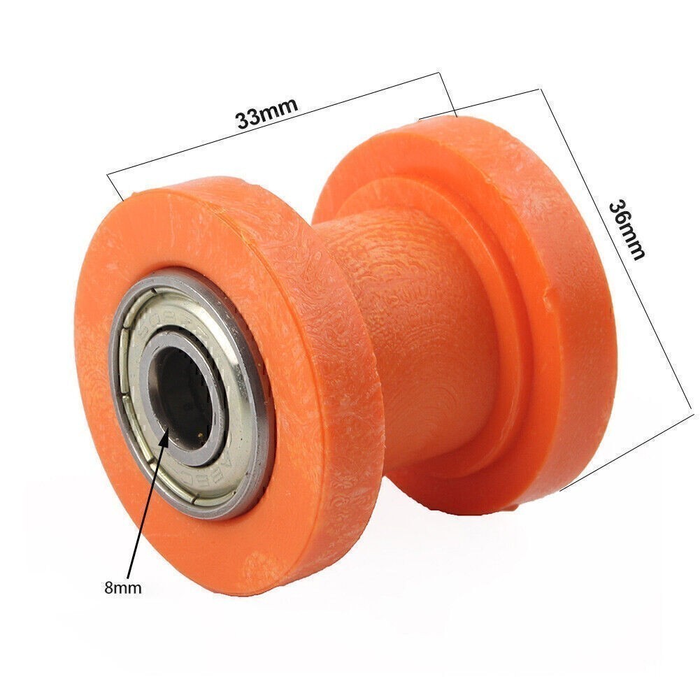 8mm Black Chain Roller Slider Tensioner Guide Pulley Dirt Pit For Bike Motor