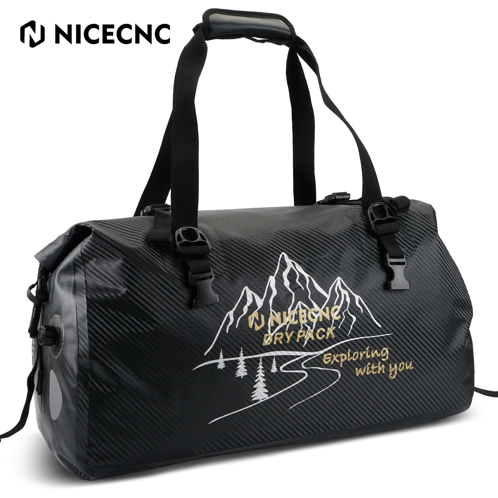 NICECNC Motorcycle 500D PVC Waterproof Tail Duffel Bag Dry Luggage Storage 66L