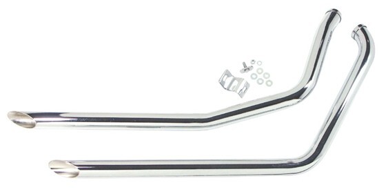 Chrome 1 3/4″ Slash Cut Drag Pipe Exhaust For 86-06 Harley Softail 90001